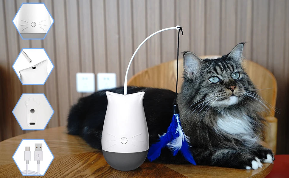 Cat Feather Teaser Spinning Toy