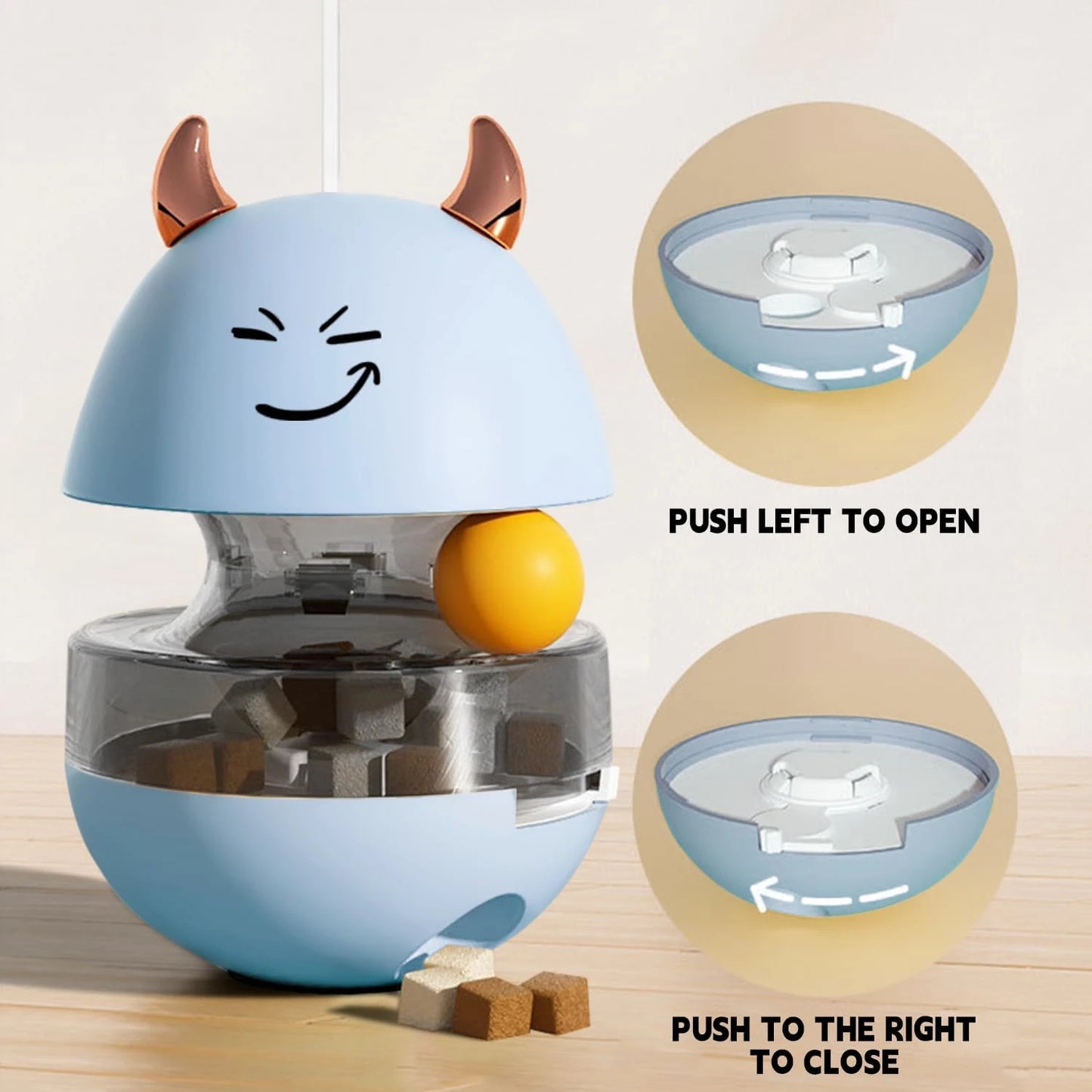 Exciting Blue Slow Feeder Puzzle Ball Cat Toy