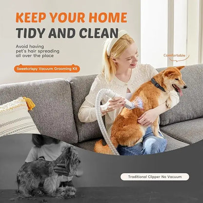 Cordless Pet Grooming Vacuum Kit – 2.5L, 3 Suction Modes, 5 Tools, Low Noise