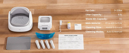 Automatic Self-Cleaning Cat Litter Box – Low Noise, Sensor-Activated, Open Top with Removable Tray