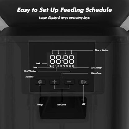 Automatic Pet Feeder – 8L Smart Dispenser with Key Control, SUS+ABS Build for Cats & Dogs
