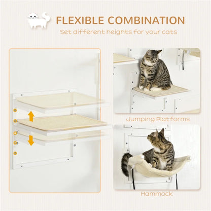 Cat Shelf & Tower Set – Wall-Mounted Play Area with Toys, Training Aids & Snack Holders