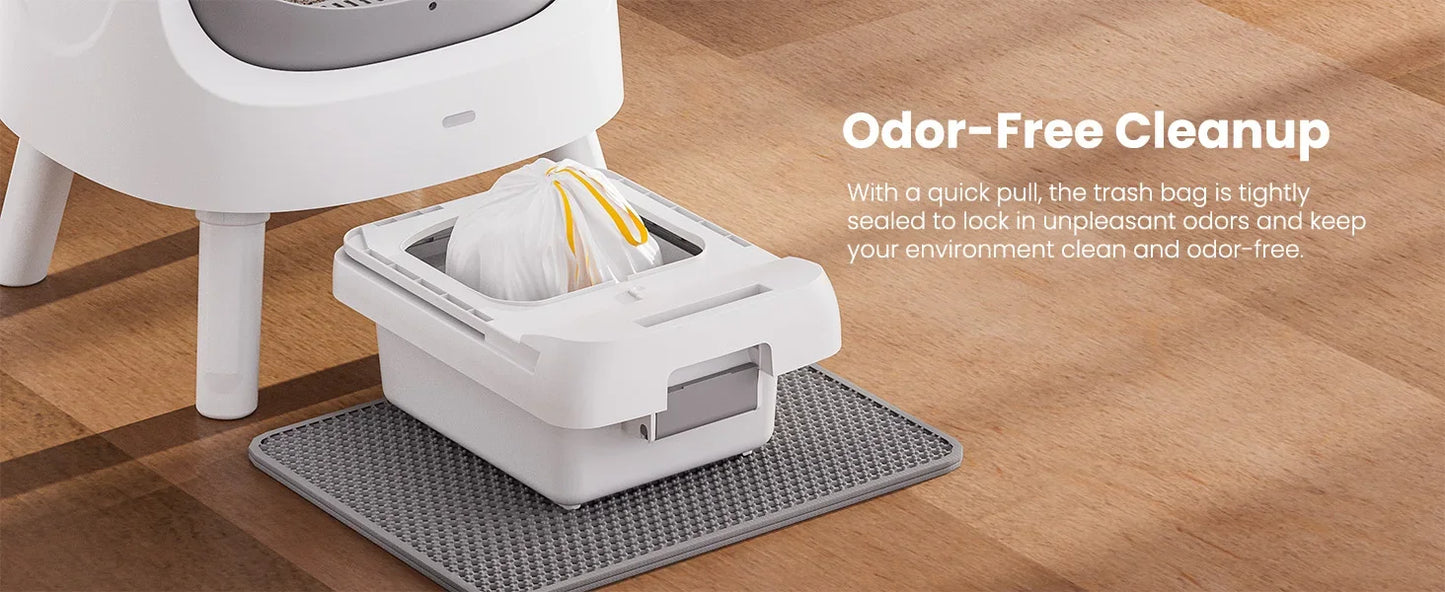 Automatic Self-Cleaning Cat Litter Box – Low Noise, Sensor-Activated, Open Top with Removable Tray