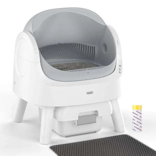 Automatic Self-Cleaning Cat Litter Box – Low Noise, Sensor-Activated, Open Top with Removable Tray