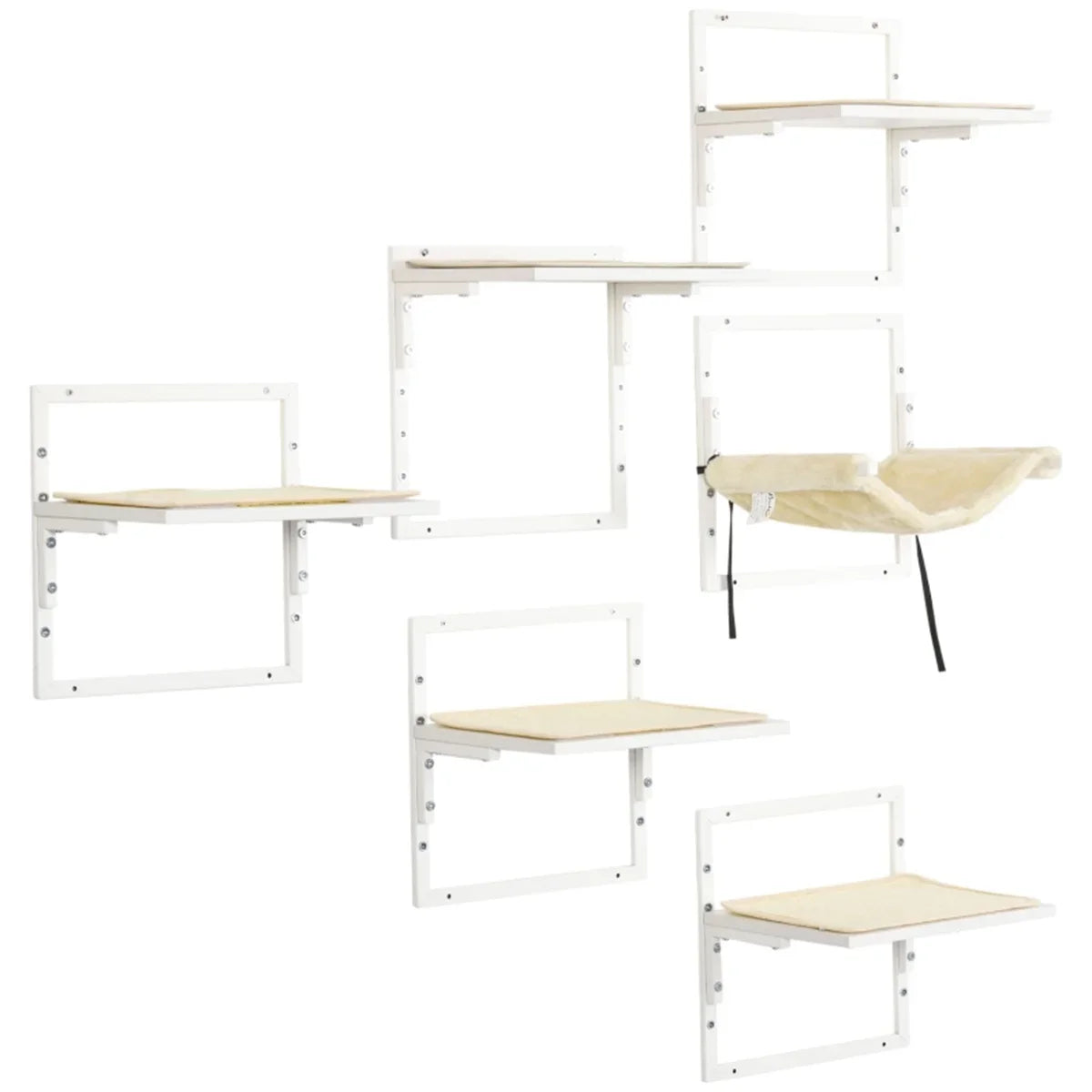 Cat Shelf & Tower Set – Wall-Mounted Play Area with Toys, Training Aids & Snack Holders