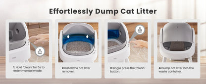 Automatic Self-Cleaning Cat Litter Box – Low Noise, Sensor-Activated, Open Top with Removable Tray