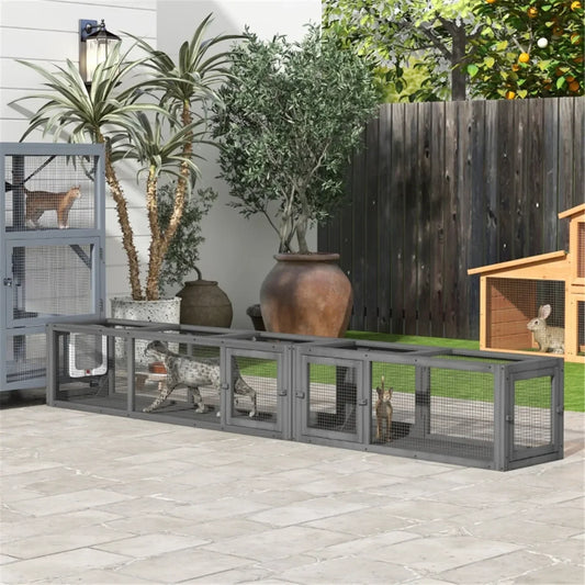 Cozy Pet Nest & Outdoor Cat Cage with Weather Protection – Includes Cat Toys & Training Kit