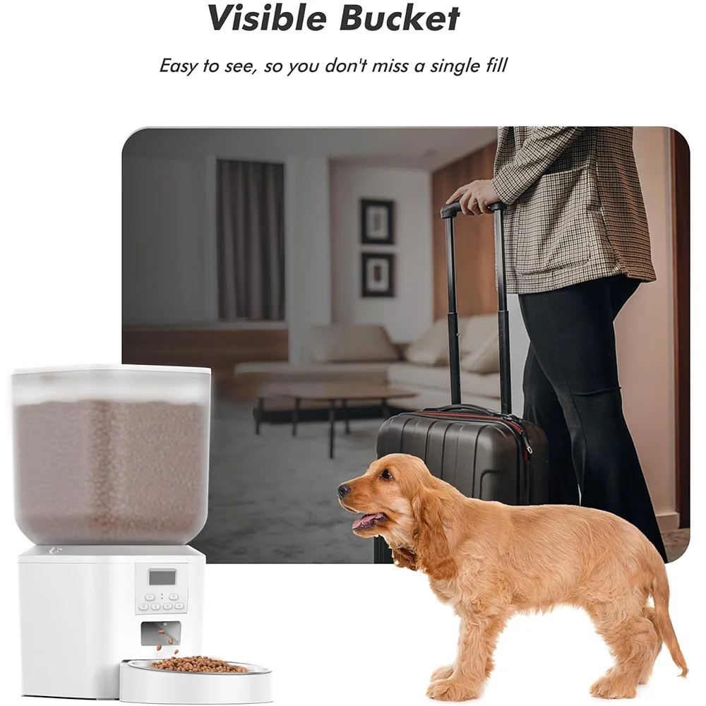 Automatic Pet Feeder – 8L Smart Dispenser with Key Control, SUS+ABS Build for Cats & Dogs