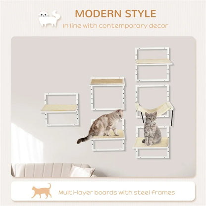 Cat Shelf & Tower Set – Wall-Mounted Play Area with Toys, Training Aids & Snack Holders