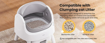 Automatic Self-Cleaning Cat Litter Box – Low Noise, Sensor-Activated, Open Top with Removable Tray
