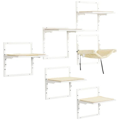 Cat Shelf & Tower Set – Wall-Mounted Play Area with Toys, Training Aids & Snack Holders