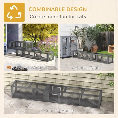 Cozy Pet Nest & Outdoor Cat Cage with Weather Protection – Includes Cat Toys & Training Kit