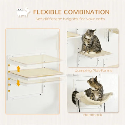 Cat Shelf & Tower Set – Wall-Mounted Play Area with Toys, Training Aids & Snack Holders
