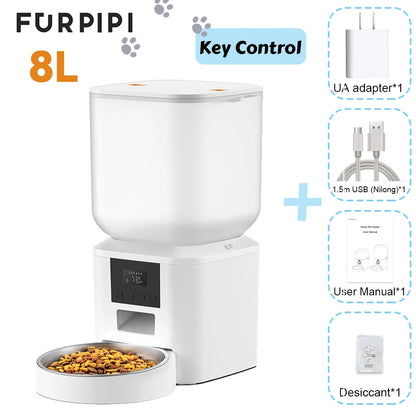 Automatic Pet Feeder – 8L Smart Dispenser with Key Control, SUS+ABS Build for Cats & Dogs